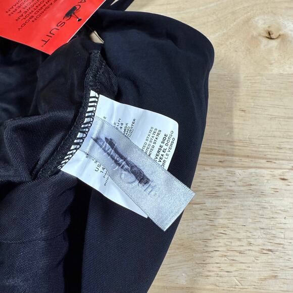 Magicsuit NWT Celine Solid One-Piece Swimdress Black Size 14 Optional Side TIe - Picture 6 of 14